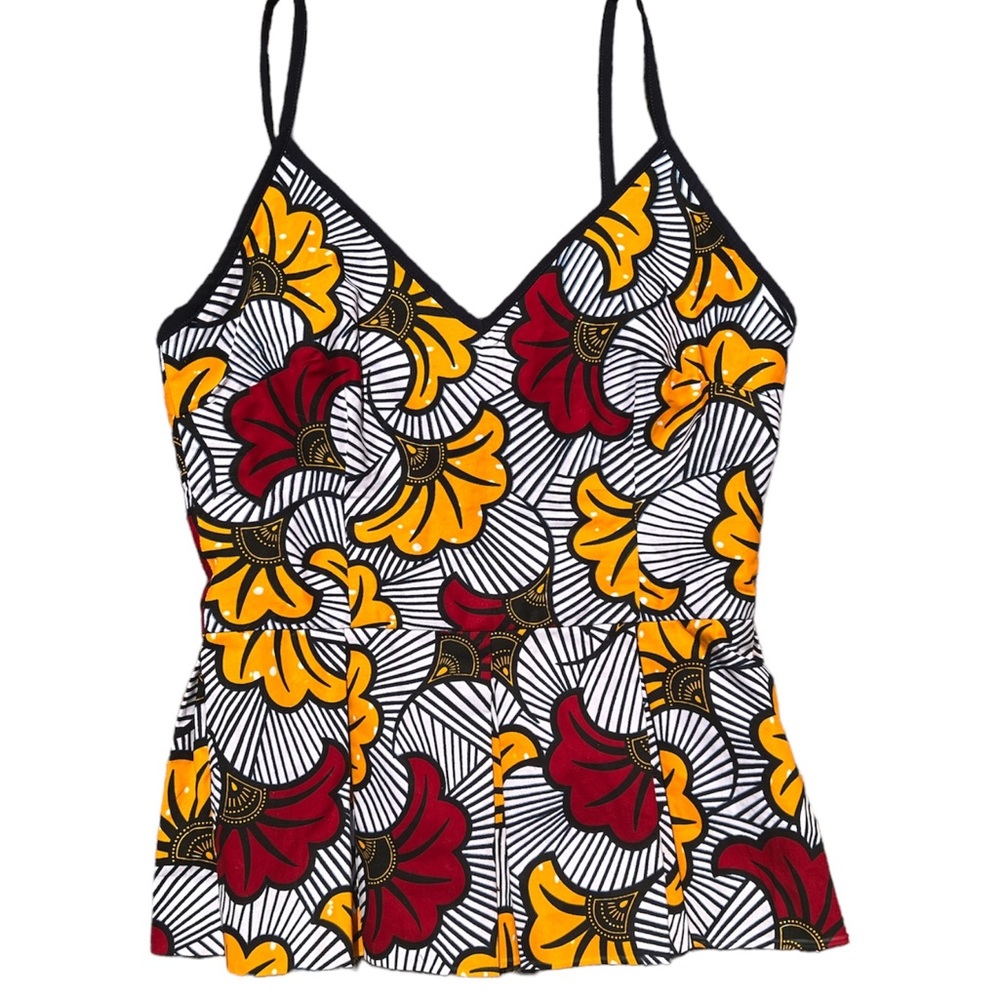vintage floral patterned corset style top